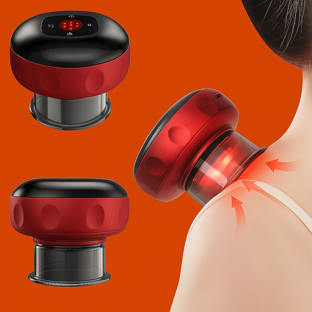 🌀 MASAJEADOR INTELIGENTE DE VENTOSA 4 EN 1 🔥💆♂️